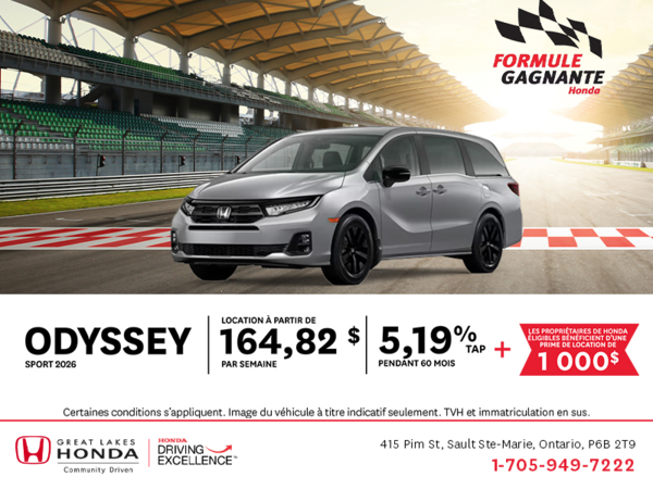 Procurez-vous la Honda Odyssey 2026 !