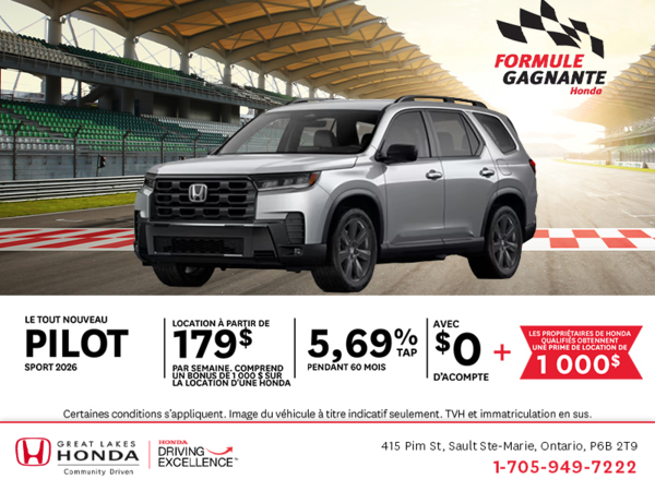 Procurez-vous la Honda Pilot 2026!