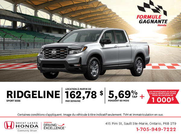 Procurez-vous la Honda Ridgeline 2026 !
