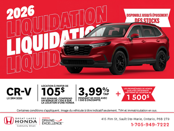 Obtenez la Honda CR-V 2026