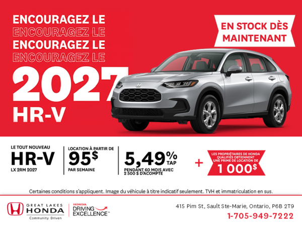 Procurez-vous la Honda HR-V 2027