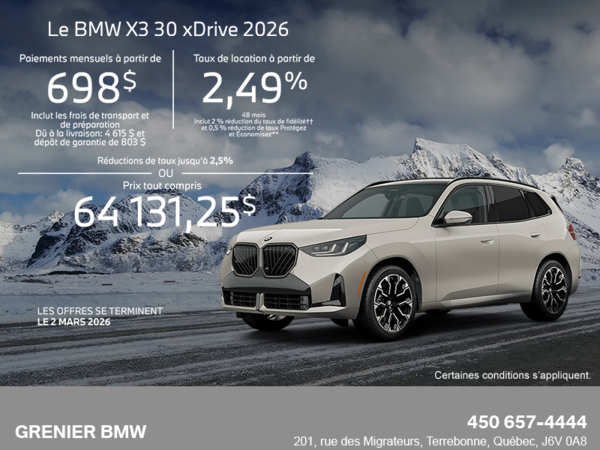 Procurez-vous le Bmw X3 2026