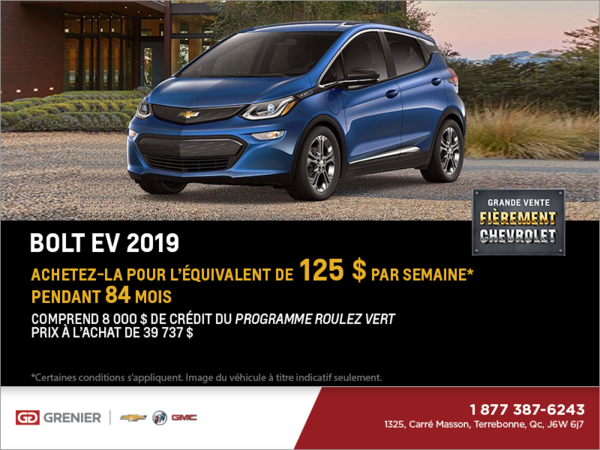 Obtenez la Chevrolet Bolt 2019