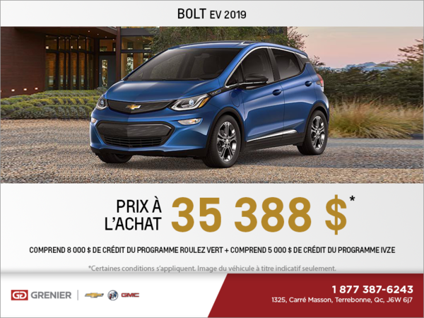 Procurez-vous la Chevrolet Bolt 2019!