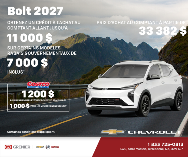 Procurez-vous le Chevrolet Bolt 2027