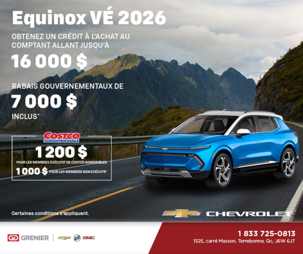 Procurez-vous le Chevrolet Equinox VÉ 2026