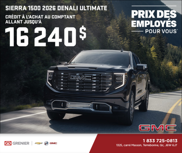 Le GMC Sierra 1500 Pro Graphite 2026 à cabine multiplace