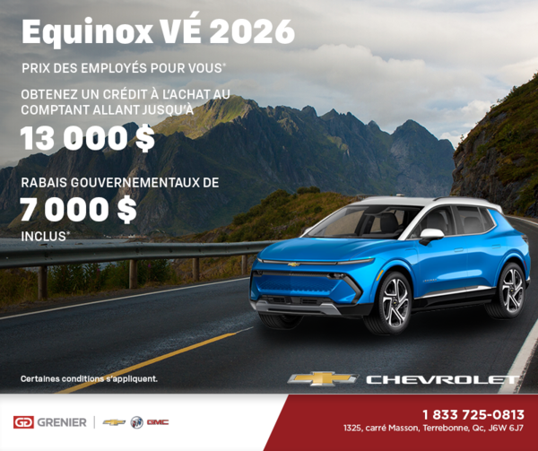 Procurez-vous le Chevrolet Equinox VÉ 2026