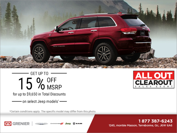 It's the Jeep All Out Clearout Sales Event!