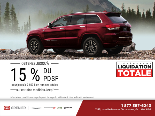 L'événement liquidation totale Jeep!