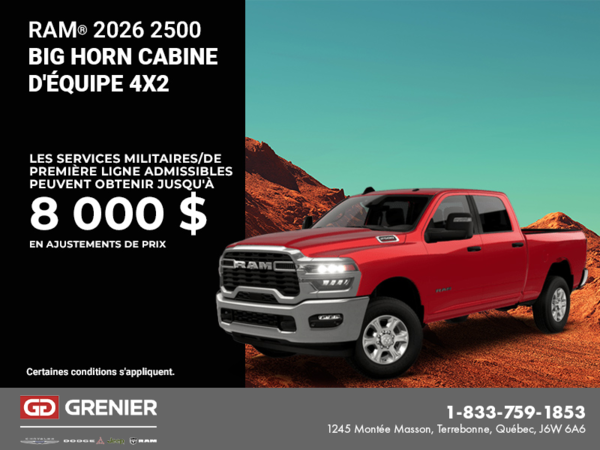 Procurez-vous le RAM 2500 2026