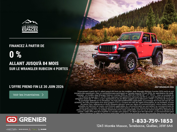 Conduisez un Jeep Wrangler 2026!