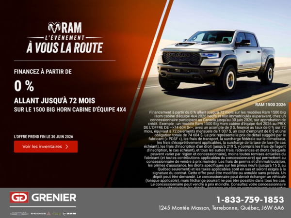 Procurez-vous le RAM 1500 2026
