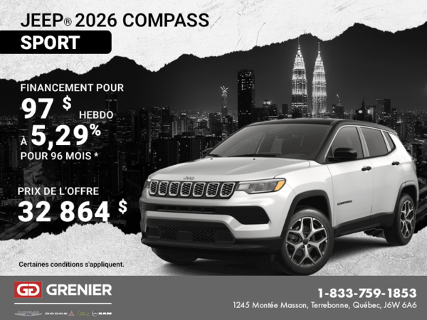 Conduisez un Jeep Compass Sport 2026!