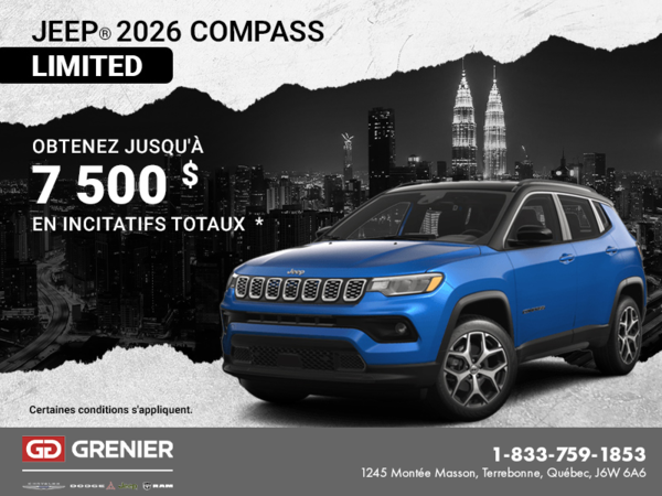 Conduisez un Jeep Compass 2026!