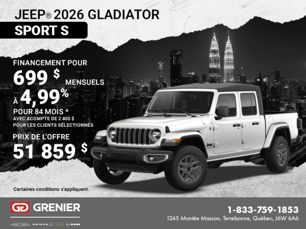 Conduisez un Jeep Gladiator 2026!