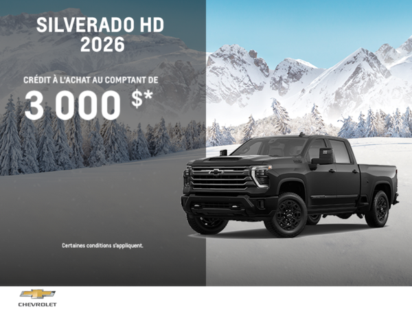 Procurez-vous le Chevrolet Silverado HD 2026