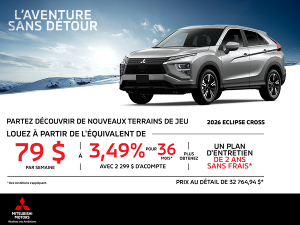 Procurez-vous le Mitsubishi Eclipse Cross 2026