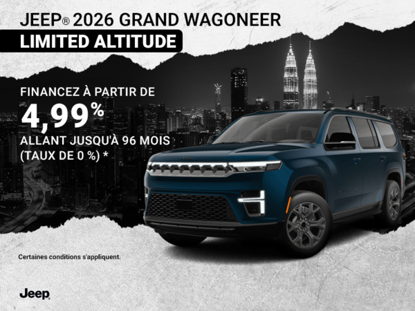 Conduisez un Jeep Grand Wagoneer 2026!
