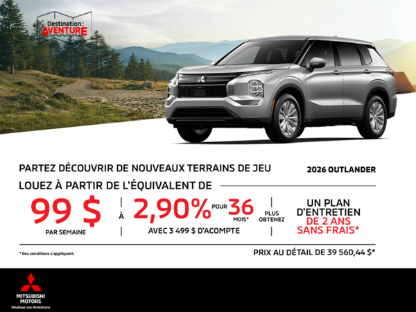 Procurez-vous le Mitsubishi Outlander 2026
