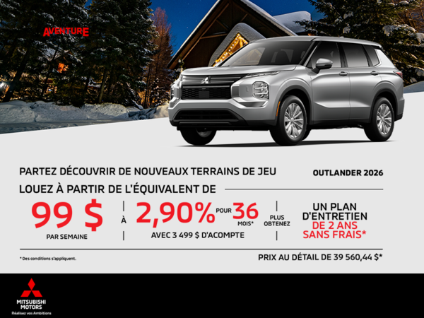 Procurez-vous le Mitsubishi Outlander 2026