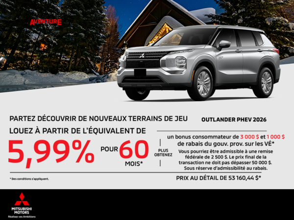 Procurez-vous le Mitsubishi Outlander Phev 2026