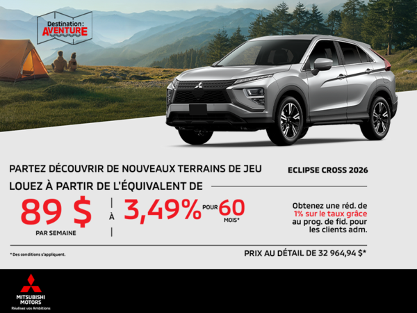 Procurez-vous le Mitsubishi Eclipse Cross 2026