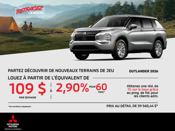Procurez-vous le Mitsubishi Outlander 2026