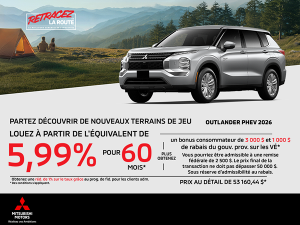 Procurez-vous le Mitsubishi Outlander Phev 2026