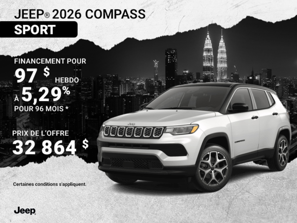 Conduisez un Jeep Compass Sport 2026!