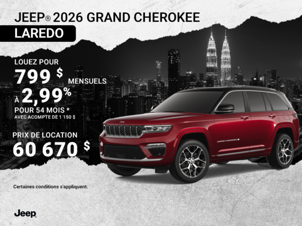 Conduisez un Jeep Grand Cherokee Laredo 2026!