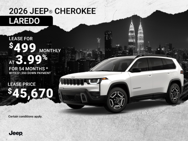 Get the 2026 Jeep Cherokee Laredo !