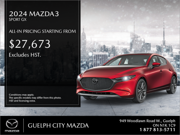 Guelph City Mazda - Get the 2024 Mazda3 Sport today!