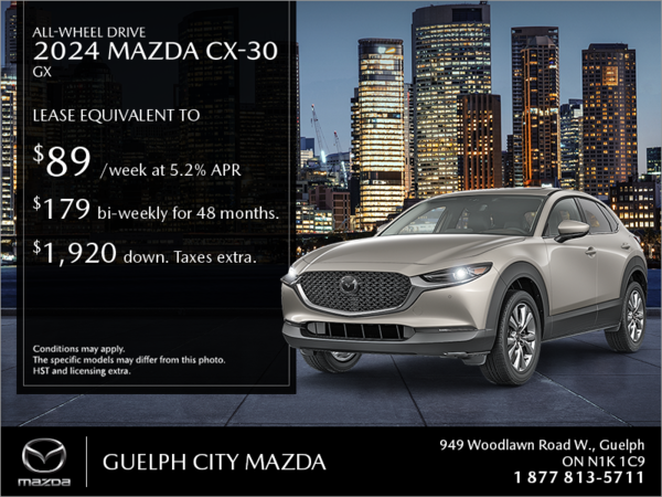 Guelph City Mazda - Get the 2024 Mazda CX-30 today!