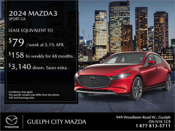 Get the 2024 Mazda3 Sport today!