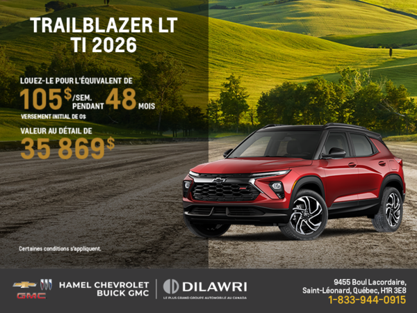 Le Chevrolet Trailblazer LT TI 2026