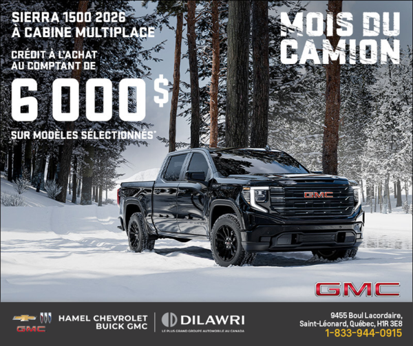 Le GMC Sierra 1500 2026 à Cabine Multiplace