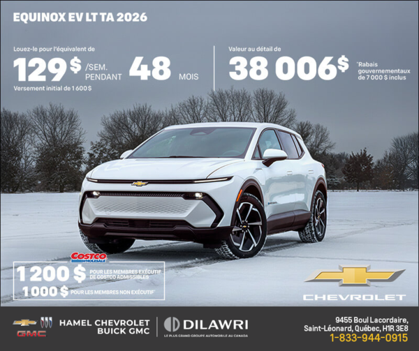 Procurez-vous le Chevrolet Equinox EV 2026