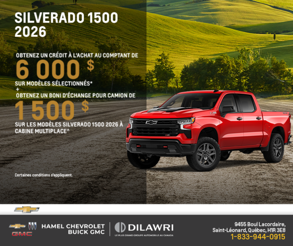 Procurez-vous le Chevrolet Silverado 1500 2026