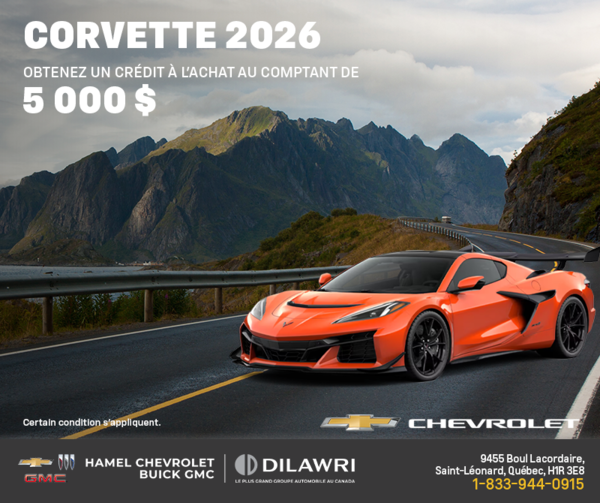 Procurez-vous le Chevrolet Corvette 2026