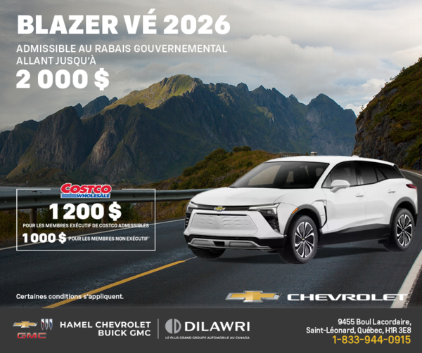 Procurez-vous le Chevrolet Blazer VÉ 2026