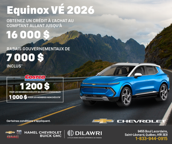 Procurez-vous le Chevrolet Equinox VÉ 2026