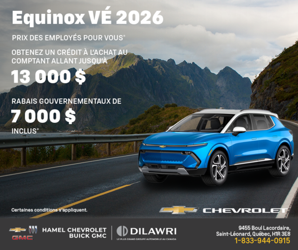 Procurez-vous le Chevrolet Equinox VÉ 2026