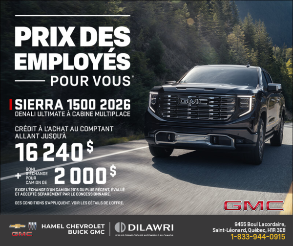 Le GMC Sierra 1500 Denali Ultimate 2026