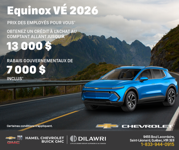 Procurez-vous le Chevrolet Equinox VÉ 2026