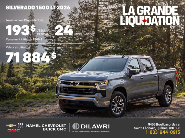 Le Chevrolet Silverado 1500 LT 2026