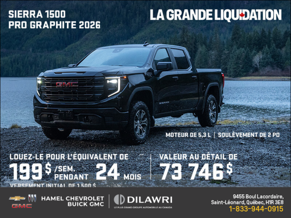 Le GMC Sierra 1500 Pro Graphite 2026 à cabine multiplace