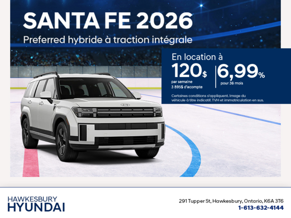 Procurez-vous le Hyundai Santa Fe Hybrid 2026