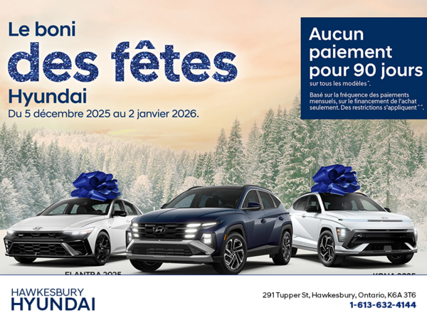 Boni des fêtes de Hyundai