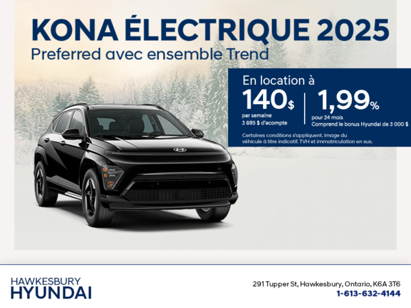 Procurez-vous le Hyundai Kona Electric 2025